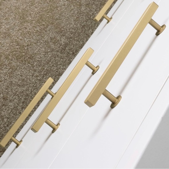 COPY - 6 - Pack Solid Brass Cabinet Pulls 3” Hole Center (in Brush Gold Finish) - Picture 3 of 12